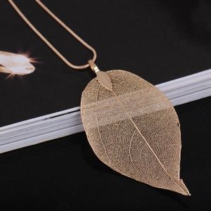 Gold Leaf Pendant Necklace Charm